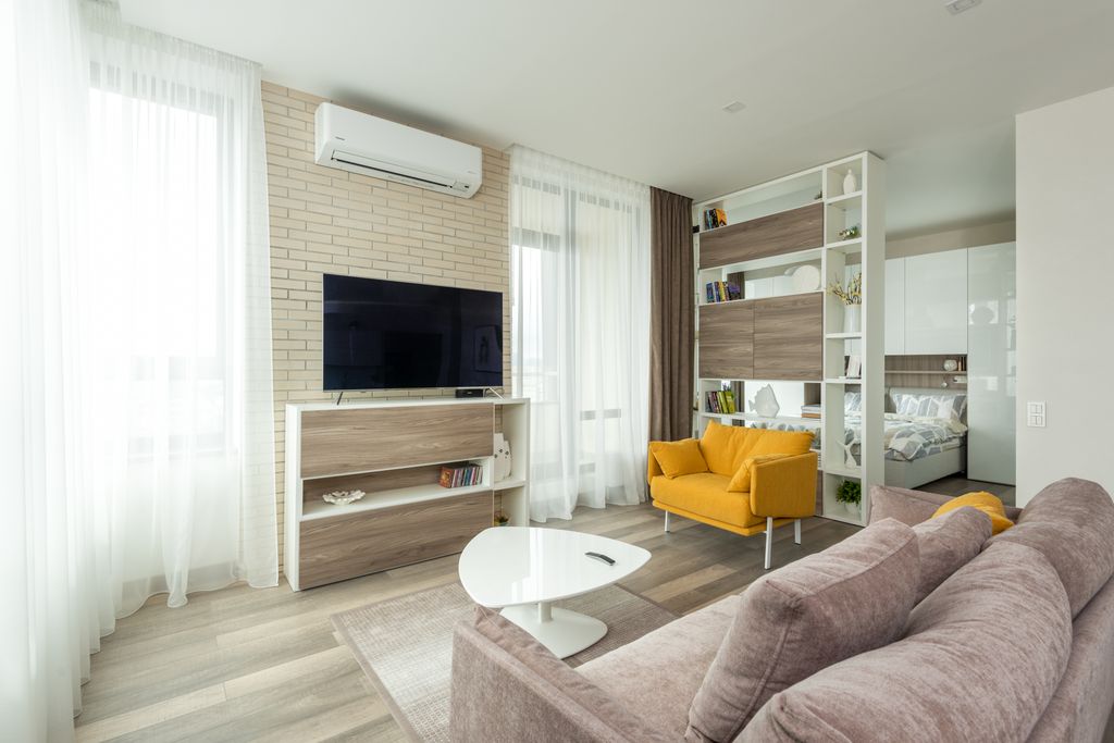 sala con aire acondicionado instalado