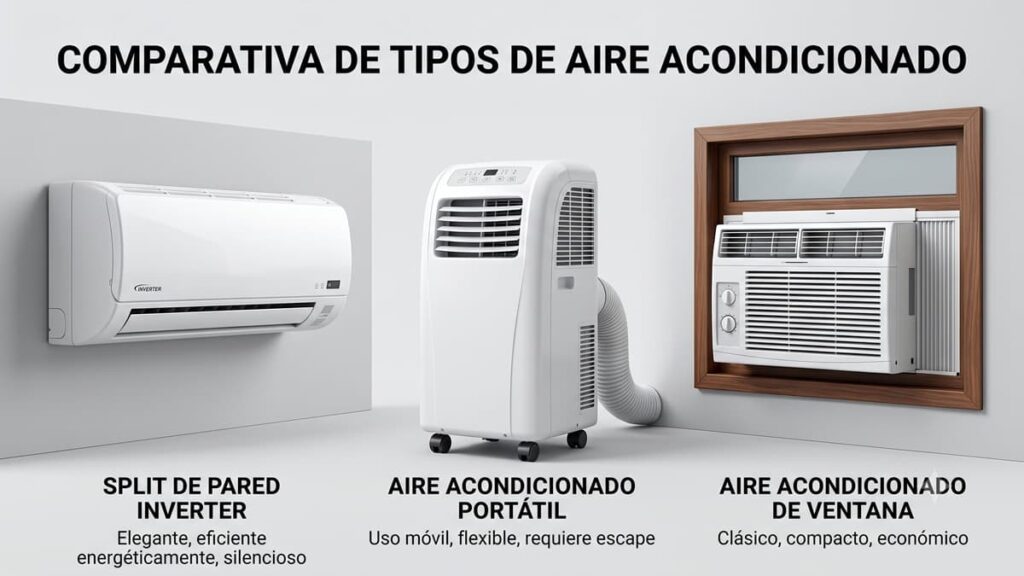 Comparativa de tipos de aire acondicionado